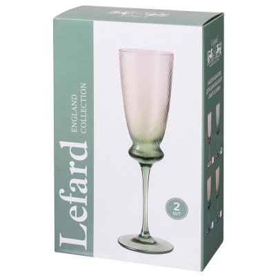 Набор бокалов для шампанского "TWIST & SHINE" green, 2 шт/210 мл LEFARD 687-023-1