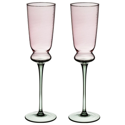 Набор бокалов для шампанского "TWIST & SHINE" green, 2 шт/210 мл LEFARD 687-023