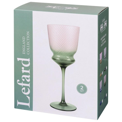 Набор бокалов для вина "TWIST & SHINE" green, 2 шт/380 мл LEFARD 687-024-1