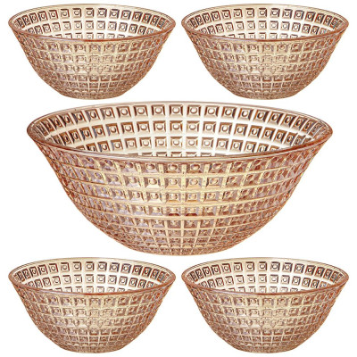 Набор салатников из 5 шт. "DIAMANT" amber 1600 мл/300 мл LEFARD 691-067