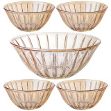 Набор салатников из 5 шт. "LINES" amber 1600 мл/300 мл LEFARD 691-068