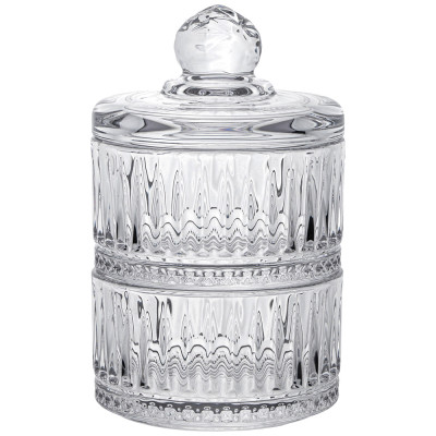 Емкость для хранения с крышкой 2 яруса "LINES" 8*14 см, 180 мл (каждая) LEFARD 691-080