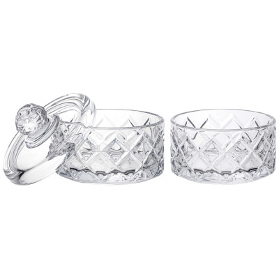 Емкость для хранения с крышкой 2 яруса "DIAMANT" 10,5*15 см, 280 мл (каждая) LEFARD 691-090-1