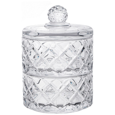 Емкость для хранения с крышкой 2 яруса "DIAMANT" 10,5*15 см, 280 мл (каждая) LEFARD 691-090