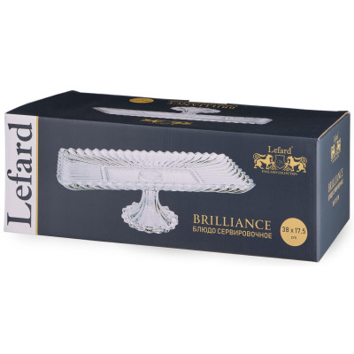 Блюдо сервировочное на ножке "BRILLIANCE" прямоугольное, 38*17,5*11,5 см LEFARD 691-146-3