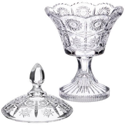 Конфетница на ножке "MUZA CRYSTAL" 12*12*20 см. (кор=24шт.) LEFARD 695-022-1