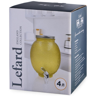 Диспенсер для напитков "LEMON", 22*23 см, 4 л LEFARD 718-202-5