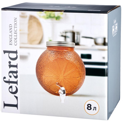 Диспенсер для напитков "ORANGE", 25,5*21,5*25,5 см, 8 л LEFARD 718-205-5
