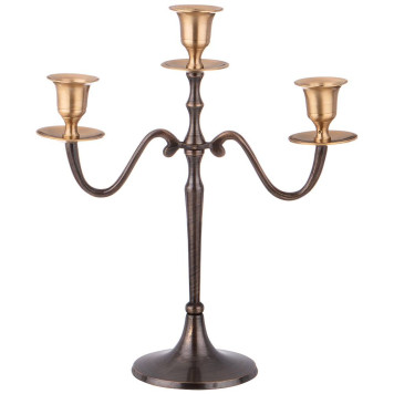 Подсвечник на 3 свечи. высота=27,5 см. латунь (кор=24шт.) LEFARD 726-243