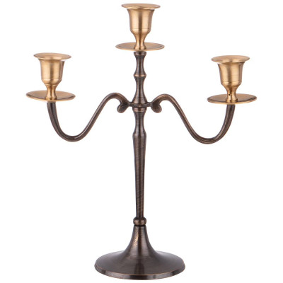 Подсвечник на 3 свечи. высота=27,5 см. латунь (кор=24шт.) LEFARD 726-243