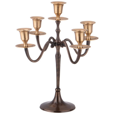 Подсвечник на 5 свечей. высота=27,5 см. латунь (кор=24шт.) LEFARD 726-244