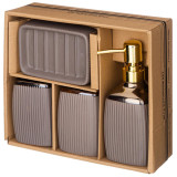 Набор для ванной комнаты 4 пр. (кор=12наб.) 400 мл 7,6*7,6*17см LEFARD 755-1002