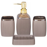 Набор для ванной комнаты 4 пр. (кор=12наб.) 400 мл 7,6*7,6*17см LEFARD 755-1002