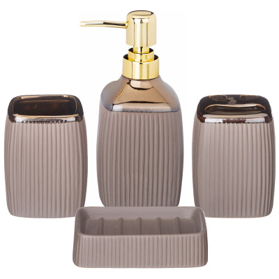 Набор для ванной комнаты 4 пр. (кор=12наб.) 400 мл 7,6*7,6*17см LEFARD 755-1002