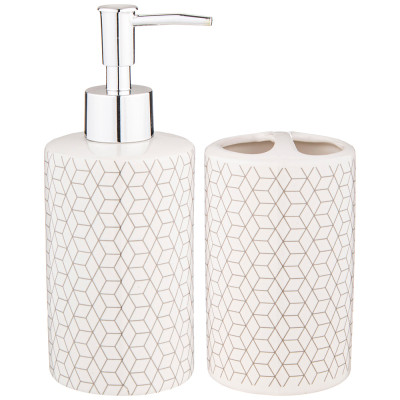 Набор для ванной комнаты 2 пр. 370 мл 7,3*7,3*18см LEFARD 755-1018