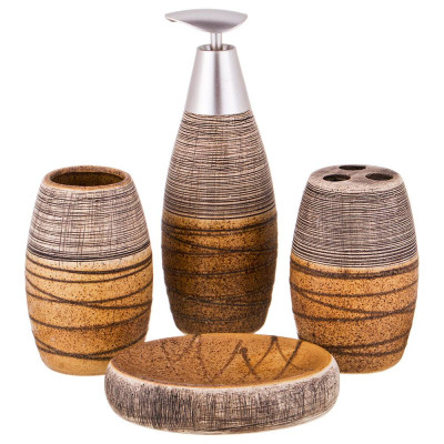 Набор для ванной комнаты 4 пр. (кор=12наб.) 320 мл 7,2*7,2*19см LEFARD 755-201