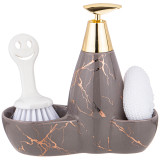 Дозатор для моющего средства "FANTASY" 500 мл + губка и щетка 20*9*18 см (кор=12шт.) LEFARD 755-222