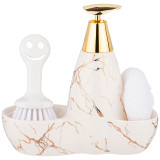 Дозатор для моющего средства "FANTASY" 500 мл + губка и щетка 20*9*18 см (кор=12шт.) LEFARD 755-223