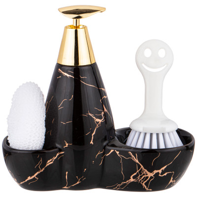 Дозатор для моющего средства "FANTASY" 500 мл + губка и щетка 20*9*18 см (кор=12шт.) LEFARD 755-224-1