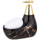 Дозатор для моющего средства "FANTASY" 350 мл. 11*9 см. высота=16 см. + губка (кор=24шт.) LEFARD 755-229