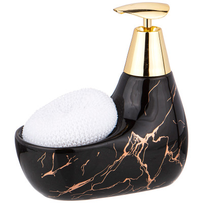 Дозатор для моющего средства "FANTASY" 350 мл. 11*9 см. высота=16 см. + губка (кор=24шт.) LEFARD 755-229