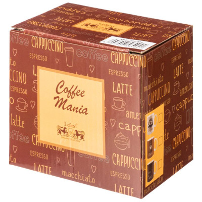 Кружка "КОФЕ" белая 340 мл (кор=36шт) LEFARD 756-403