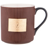 Кружка кофейного цвета с золотой деталью 400 мл (кор=36шт) 12,5*9,3*10см LEFARD 756-414