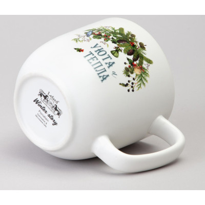 Кружка WINTER STORY 390мл с бамбуковой крышкой мал.уп.=6шт LEFARD 756-468-3