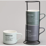 Набор кружек 3шт на метал.подставке 250/320/400мл LEFARD 756-472