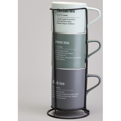 Набор кружек 3шт на метал.подставке 250/320/400мл LEFARD 756-472-1