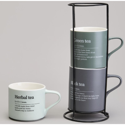 Набор кружек 3шт на метал.подставке 250/320/400мл LEFARD 756-472