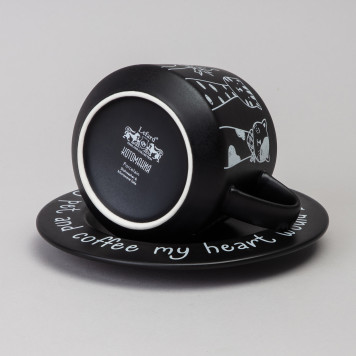 Чайный набор на 1 персону "КОТЫ" цвет черный LEFARD 756-475-2