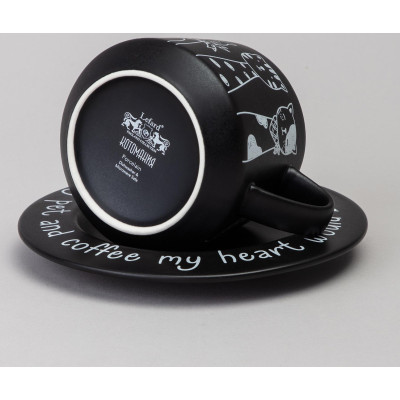 Чайный набор на 1 персону "КОТЫ" цвет черный LEFARD 756-475-2