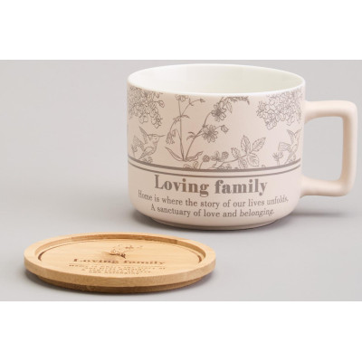 Кружка 400мл с бамбуковой крышкой "SWEET HOME" 9.6*8cm LEFARD 756-476-1