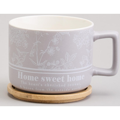 Кружка 400мл с бамбуковой крышкой "LOVING FAMILY" 9.6*8cm LEFARD 756-478-4