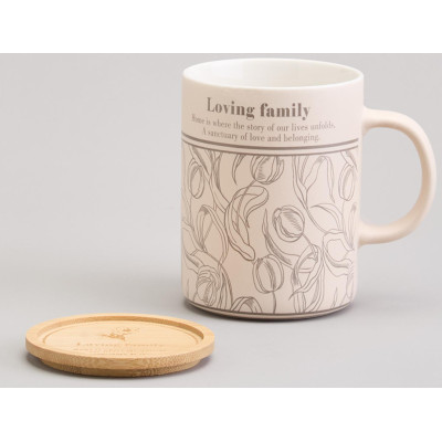 Кружка 400мл с бамбуковой крышкой "SWEET HOME" 8*10.9cm LEFARD 756-479-1