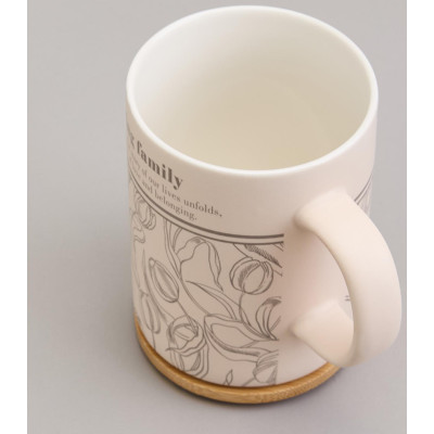 Кружка 400мл с бамбуковой крышкой "SWEET HOME" 8*10.9cm LEFARD 756-479-5