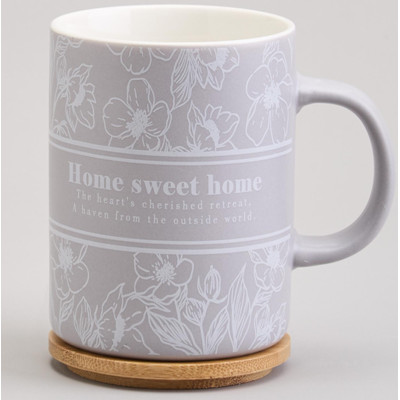 Кружка 400мл с бамбуковой крышкой "LOVING FAMILY" 8*10.9cm LEFARD 756-480-4