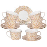 Кофейный набор "RADIAL GOLD" на 6 пер. 12 пр. 180 мл (кор=12наб.) LEFARD 760-413