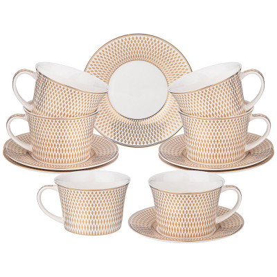 Кофейный набор "RADIAL GOLD" на 6 пер. 12 пр. 180 мл (кор=12наб.) LEFARD 760-413