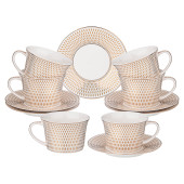 Чайный набор "RADIAL GOLD" на 6 пер. 12 пр. 250 мл (кор=8наб.) LEFARD 760-414