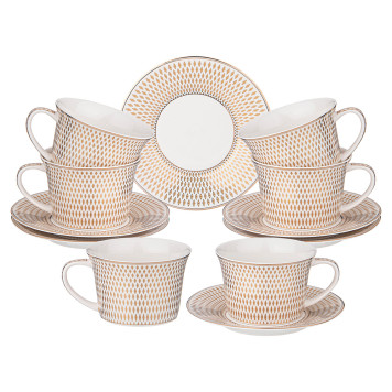 Чайный набор "RADIAL GOLD" на 6 пер. 12 пр. 250 мл (кор=8наб.) LEFARD 760-414