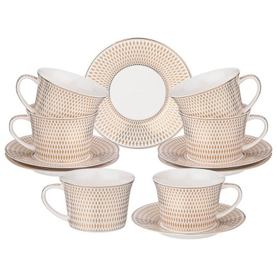 Чайный набор "RADIAL GOLD" на 6 пер. 12 пр. 250 мл (кор=8наб.) LEFARD 760-414