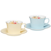 Чайный набор "ВРЕМЕНА ГОДА" 4 пр. на 2 пер. 250 мл голубой-желтый (кор=24наб.) LEFARD 760-684