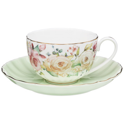 Чайный набор "ВРЕМЕНА ГОДА" 4 пр. на 2 пер. 280 мл розовый-мятный (кор=12наб.) LEFARD 760-693-2