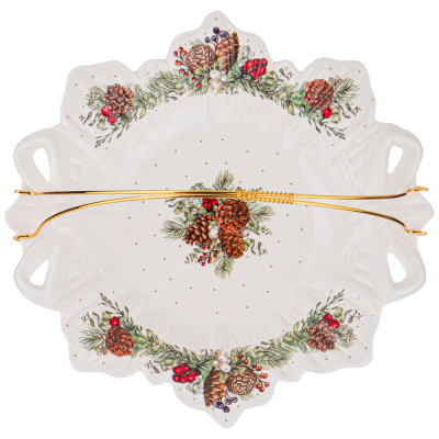 Блюдо "CELEBRATION" с металл.ручкой 26см (кор=12шт.) LEFARD 760-745-1