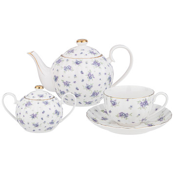 Чайный сервиз "SONNET IN BLUE" на 6 пер. 14 пр. 1200/400/280 мл (кор=4наб.) LEFARD 760-763