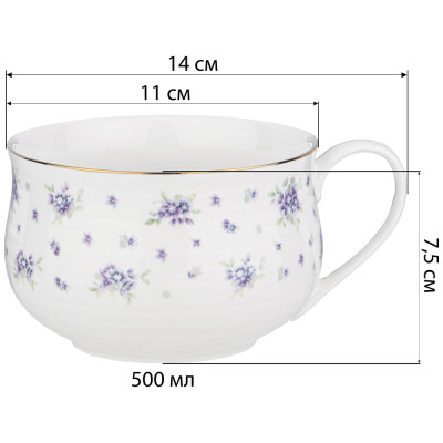 Кружка "SONNET IN BLUE" 500 мл (кор=24шт.) LEFARD 760-765-1