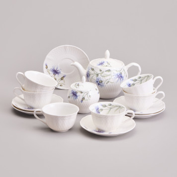 Чайный сервиз "ВАСИЛЬКИ" на 6 пер. 14 пр. 800/300/250 мл LEFARD 760-824-1
