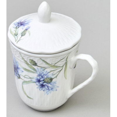 Кружка заварочная "ВАСИЛЬКИ" с крышкой и ситом 350 мл LEFARD 760-833-4